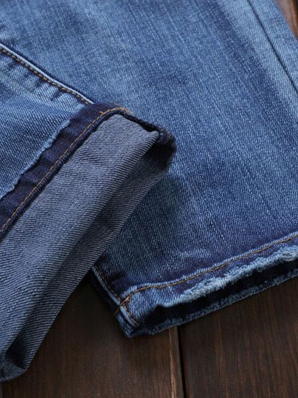 Europese Herenjeans Met Rechte Plooien En Halfhoge Taille