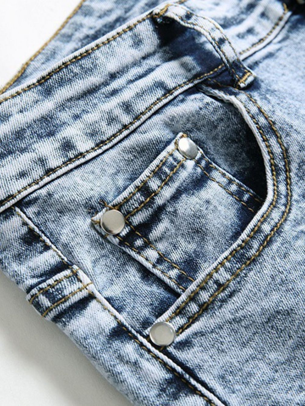 Europese Jeans Met Rechte Rits En Print