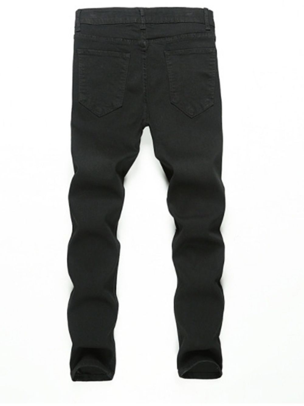 Gat Effen Potlood Broek Rits Mode Jeans