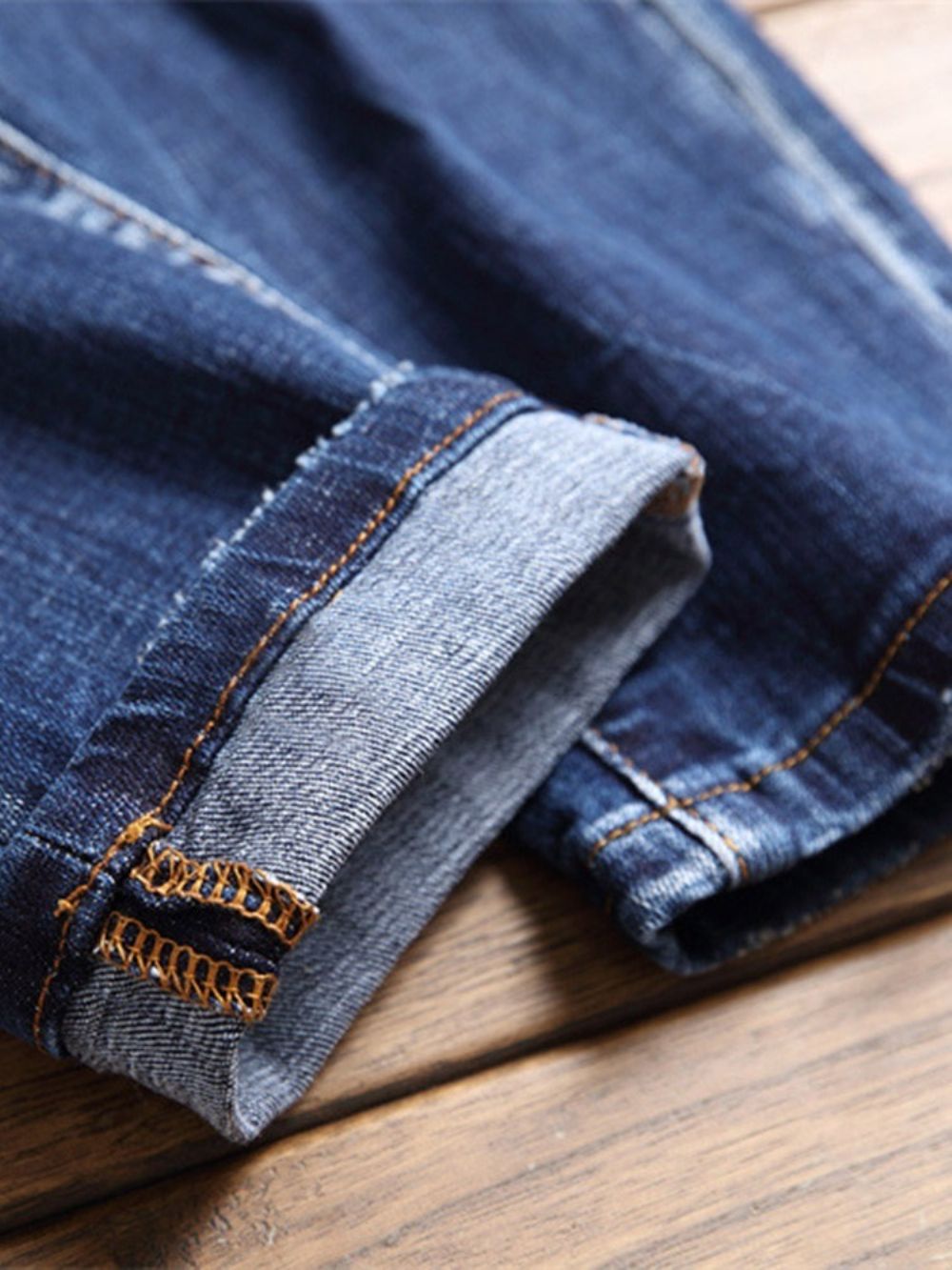 Gat Kleurblok Rits Mode Jeans