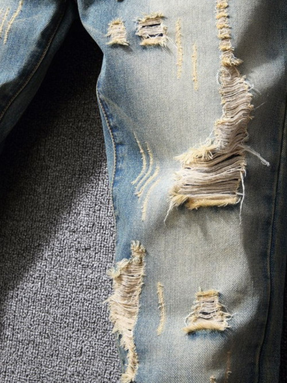 Gat Potlood Broek Kleurblok Gradiënt Rits Midden Taille Jeans