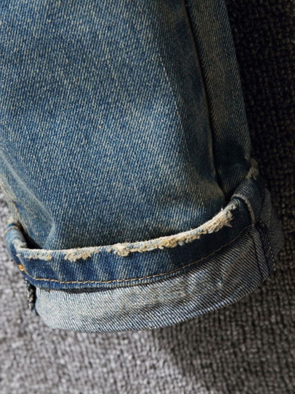 Gat Potlood Broek Kleurblok Gradiënt Rits Midden Taille Jeans