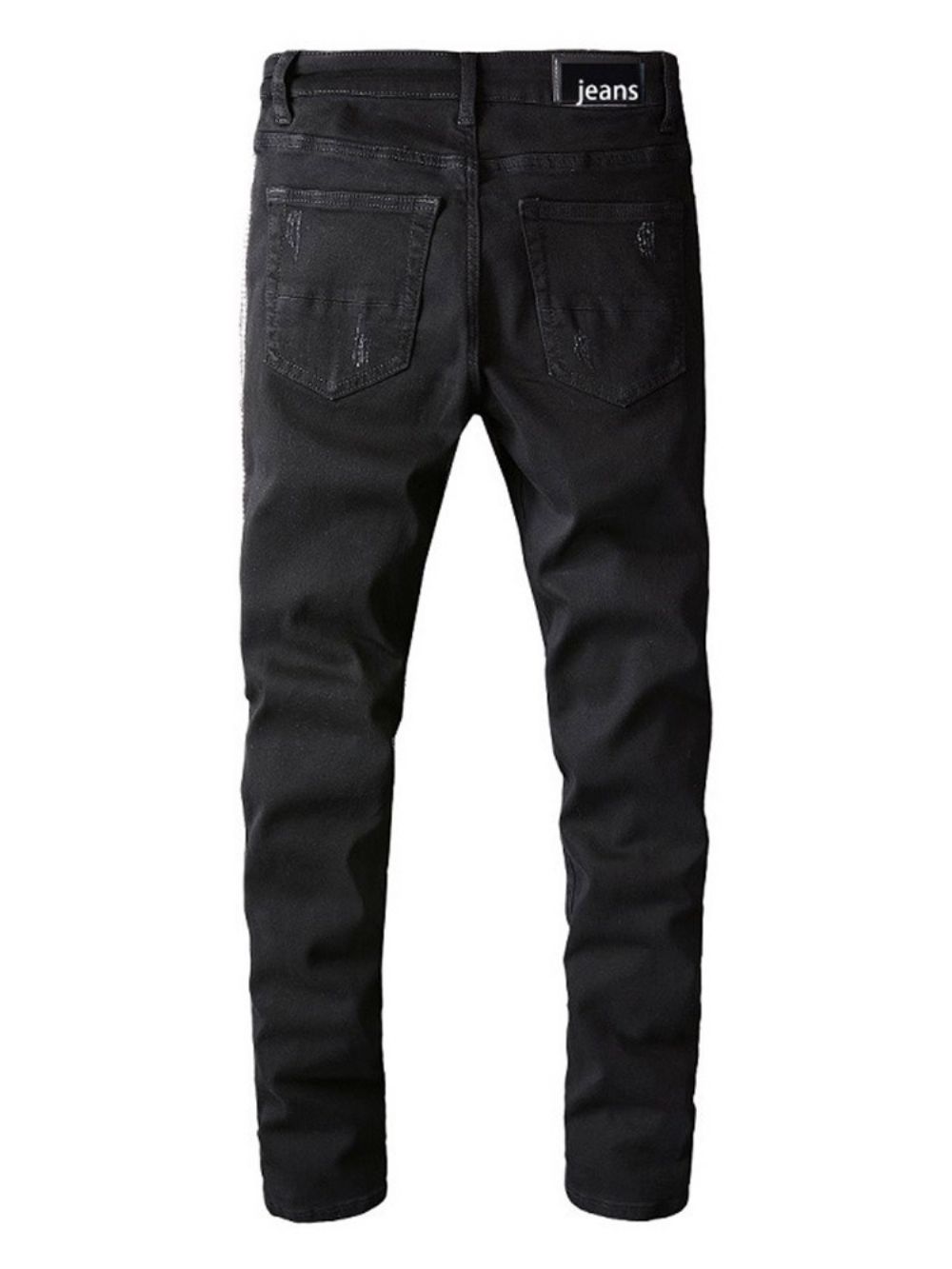 Gat Potlood Broek Midden Taille Rits Jeans