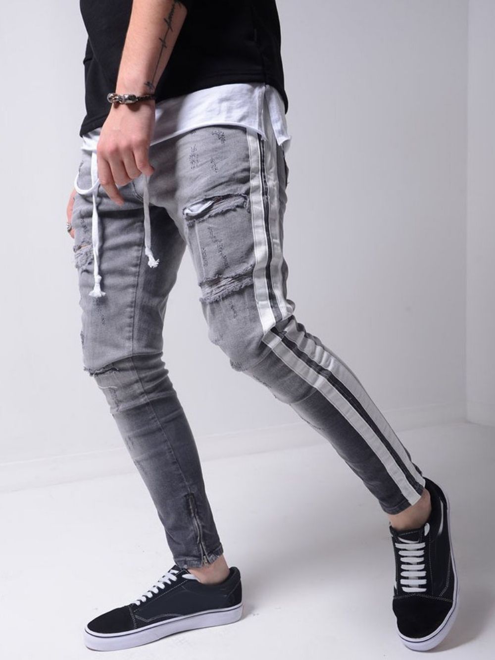 Gat Potlood Broek Rits Sport Jeans