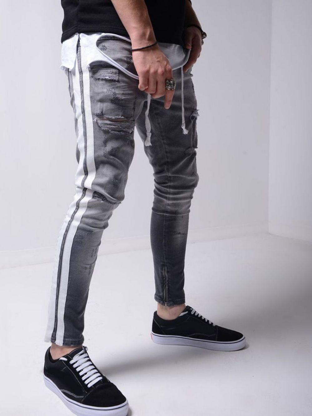 Gat Potlood Broek Rits Sport Jeans