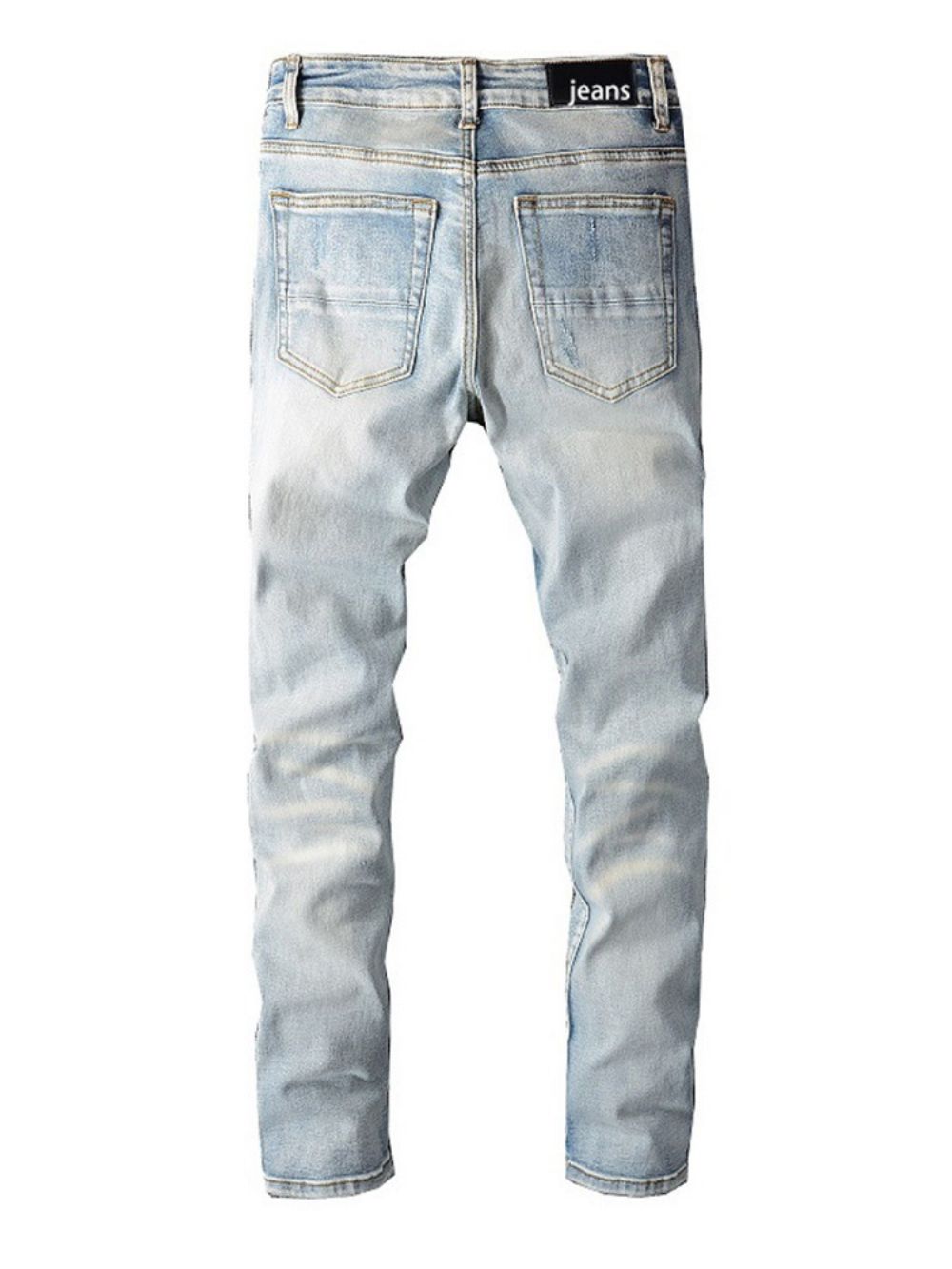 Gat Rechte Casual Jeans Met Rits Midden Taille