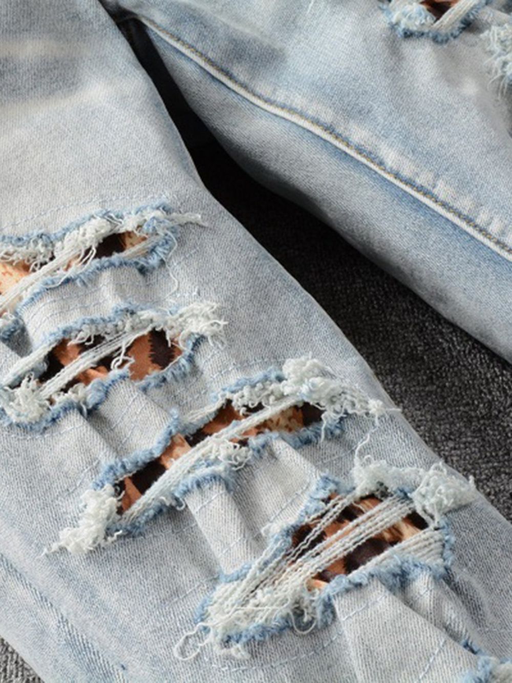 Gat Rechte Casual Jeans Met Rits Midden Taille