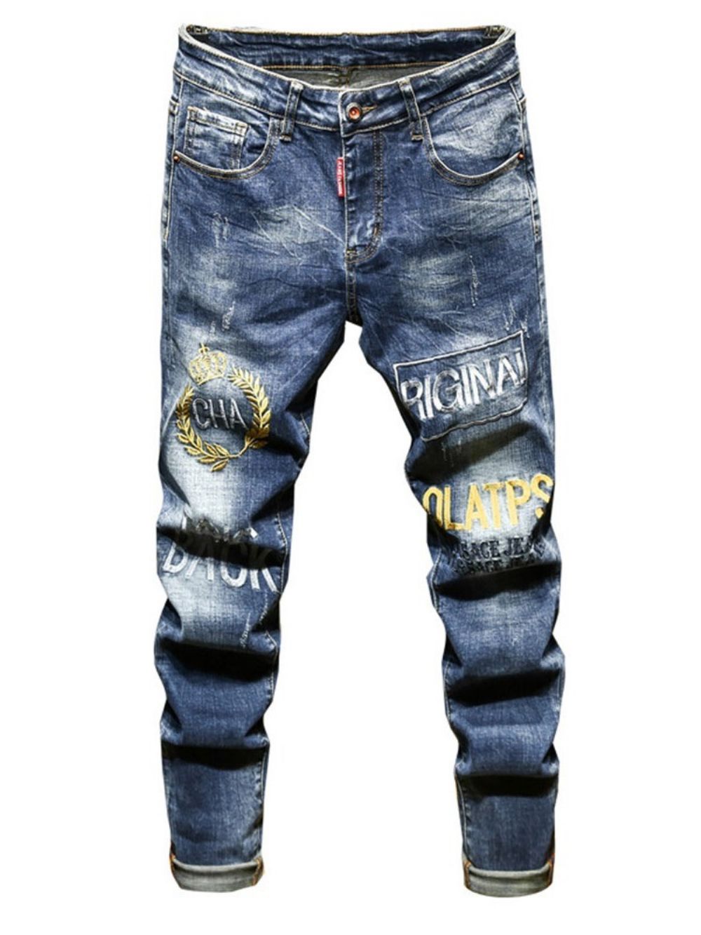 Gedragen Brief Potlood Broek Rits Europese Jeans