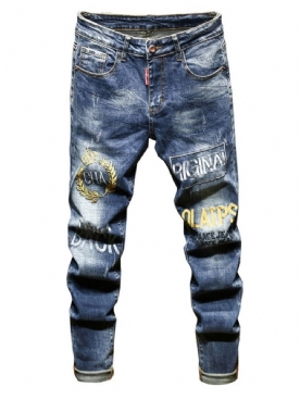 Gedragen Brief Potlood Broek Rits Europese Jeans