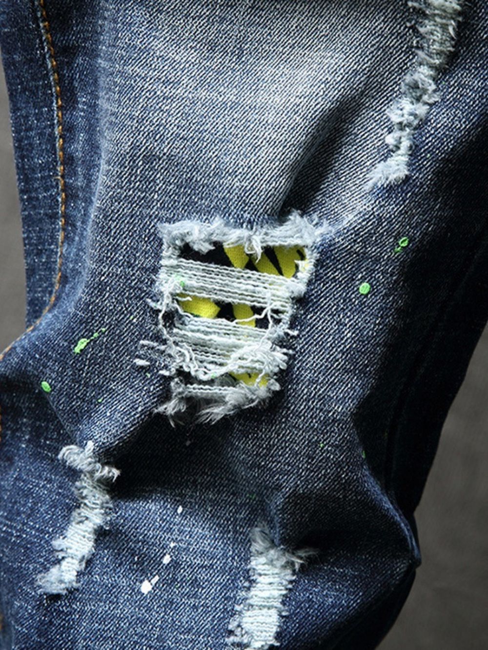 Gedragen Jeans Met Rechte Taille En Ritssluiting