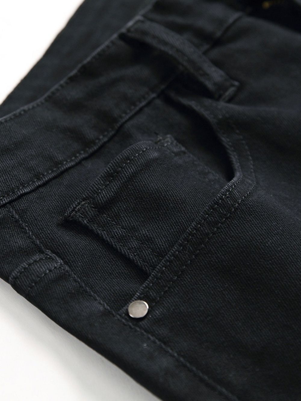 Gescheurde Gescheurde Jeans Heren Met Patchworkkleurblokken