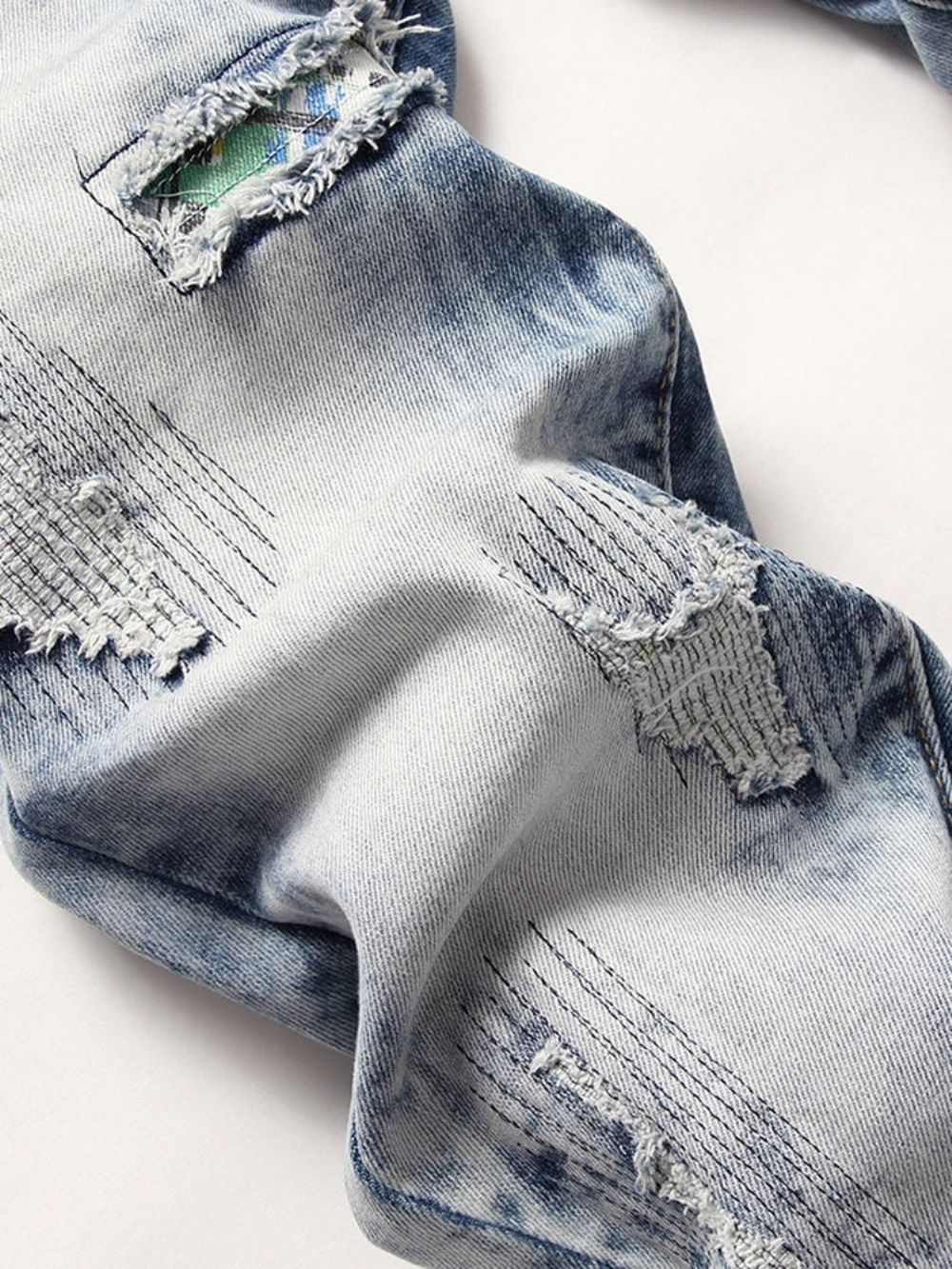 Goede Kwaliteit Gedragen Rechte Jeans Met Halfhoge Taille En Rits