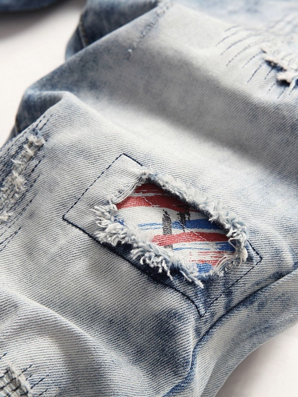 Goede Kwaliteit Gedragen Rechte Jeans Met Halfhoge Taille En Rits