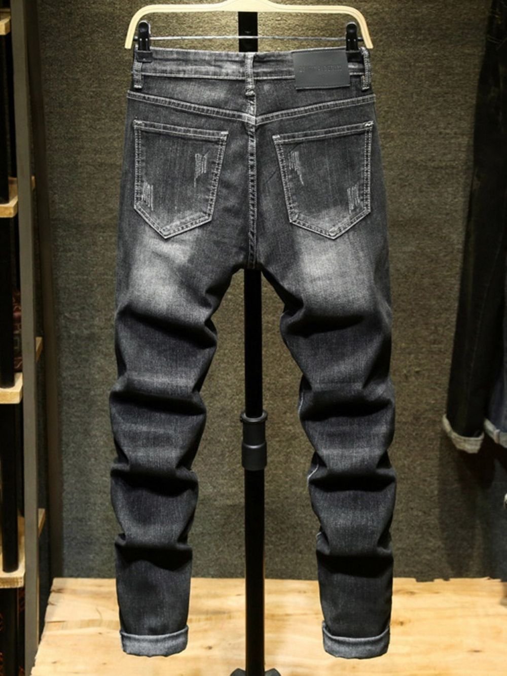 Herenjeans Met Briefzak Met Rits En Halfhoge Taille