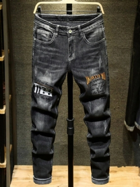 Herenjeans Met Briefzak Met Rits En Halfhoge Taille