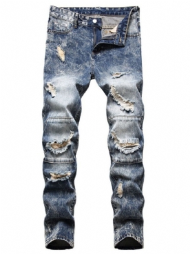 Herenjeans Met Rechte Opening En Halfhoge Taille Met Rits