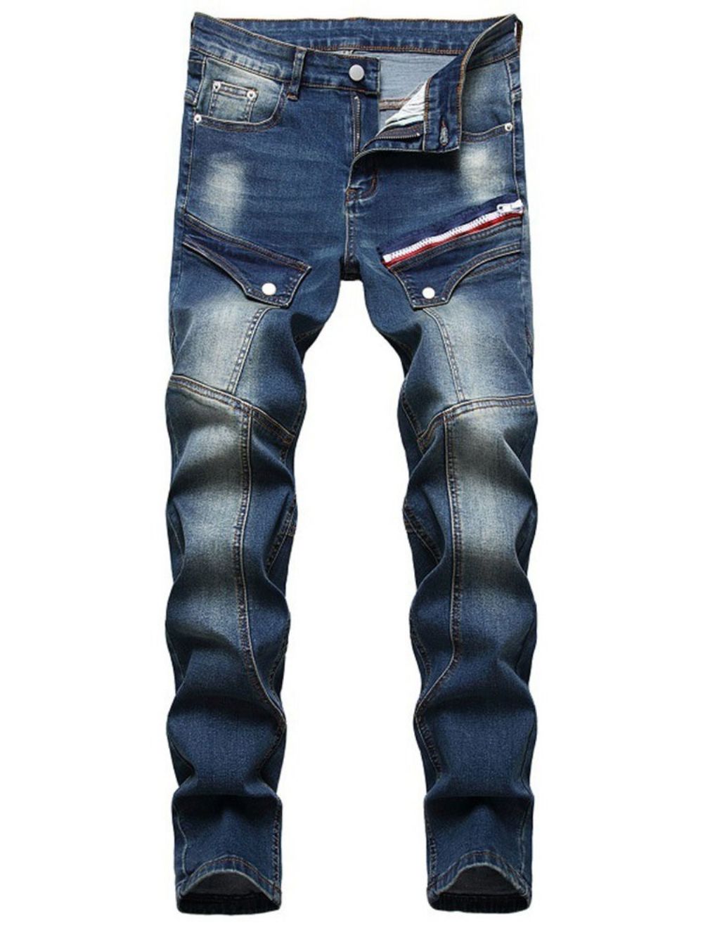 Herenjeans Met Rechte Taille En Middelhoge Taille