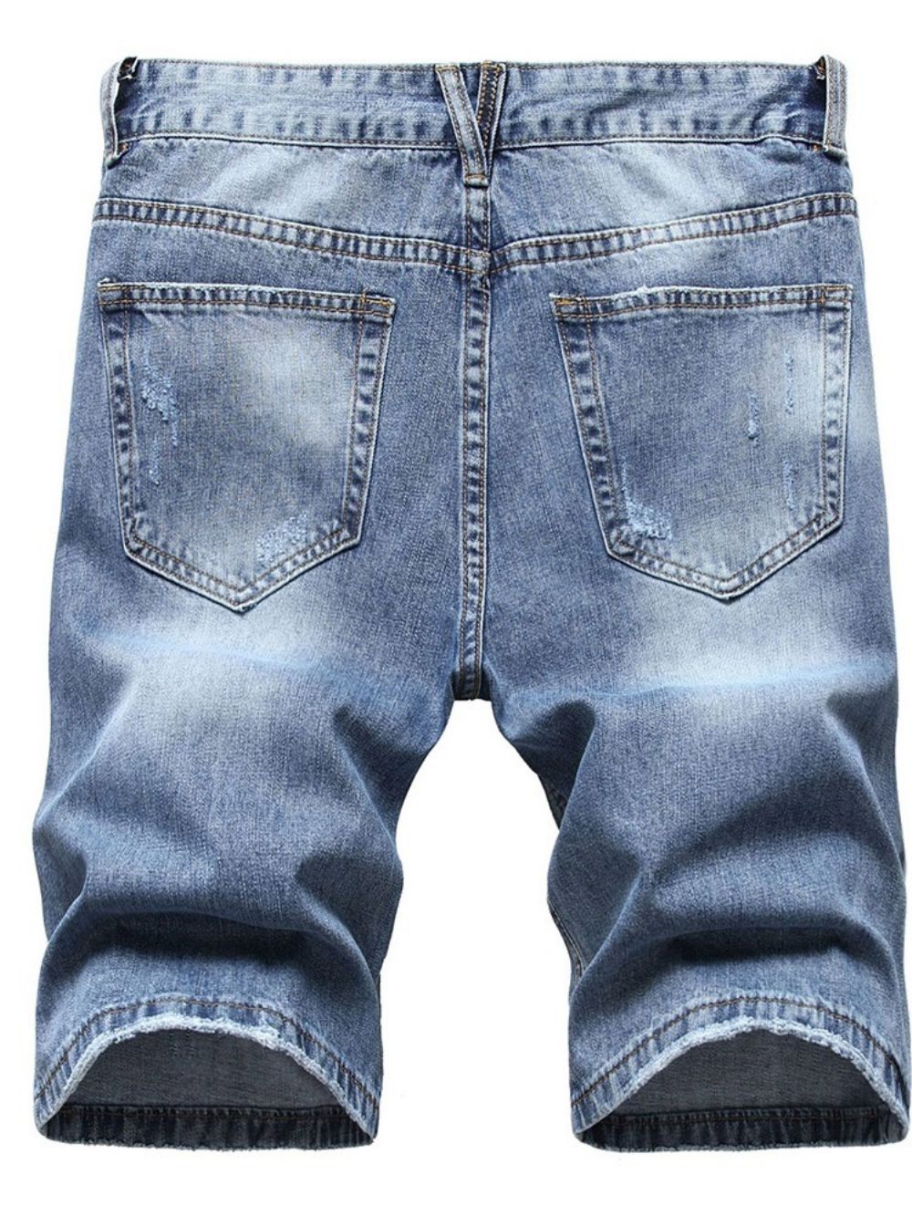 Hoogwaardige Versleten Jeans Met Middelhoge Taille Met Rits