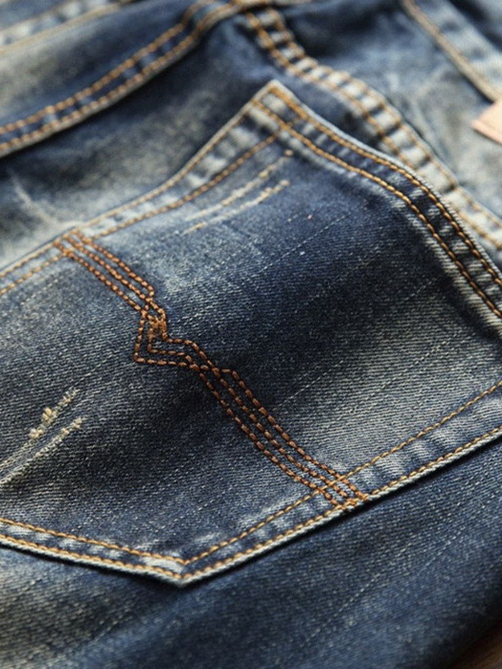 Jeans Met Halfhoge Taille Met Kleurblokzak En Rits