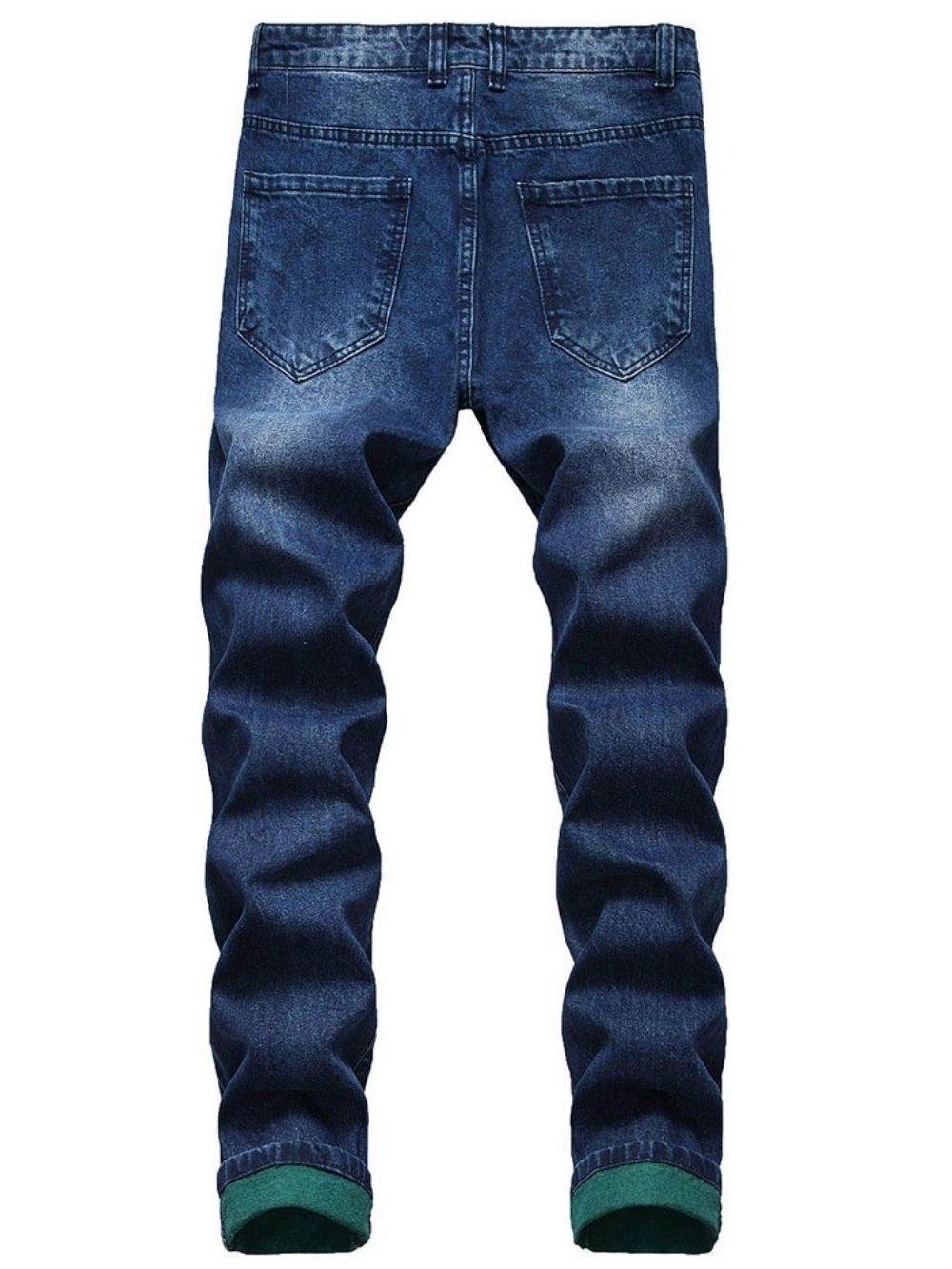 Jeans Met Halfhoge Taille En Rits Met Rechte Gaten