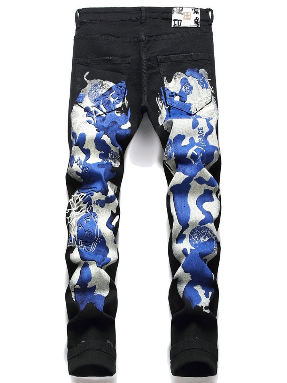 Jeans Met Rechte Taille En Middelhoge Taille Met Print