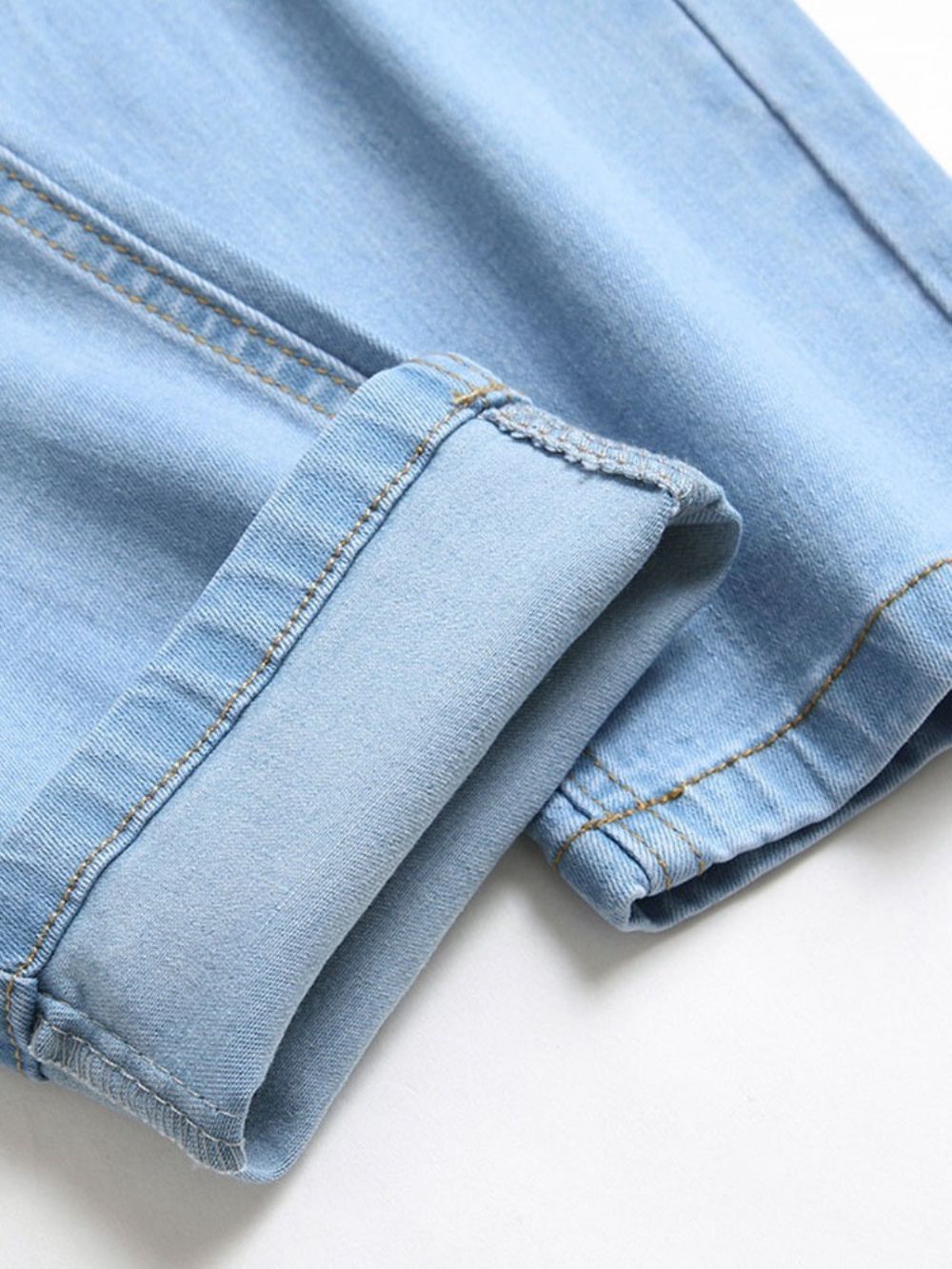 Koreaanse Jeans Met Rechte Opening En Halfhoge Taille