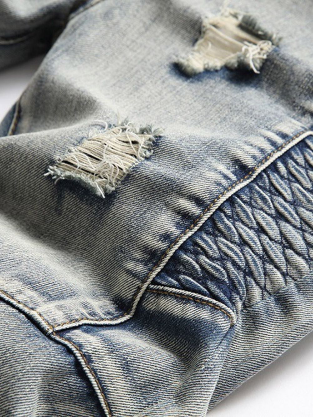 Mode Casual Jeans Met Zakkleurblok Met Ritssluiting