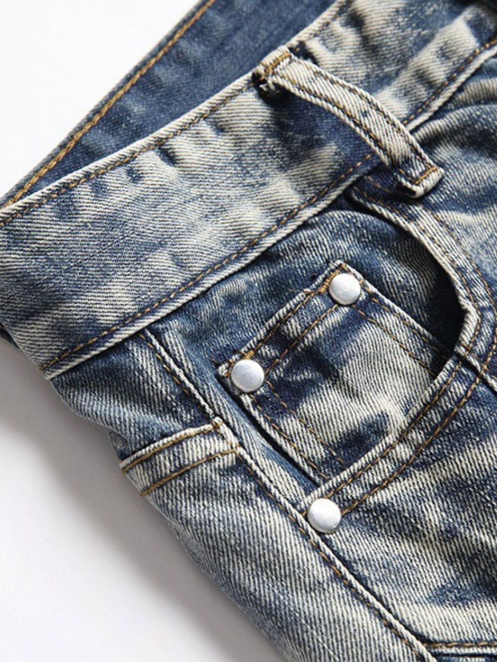 Mode Casual Jeans Met Zakkleurblok Met Ritssluiting