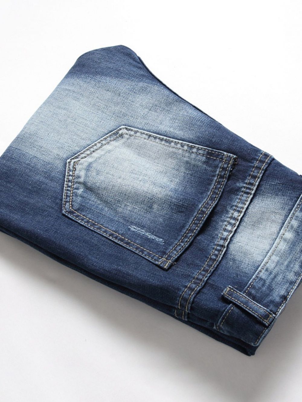 Mode Gedragen Rechte Jeans Met Middelhoge Taille Met Rits