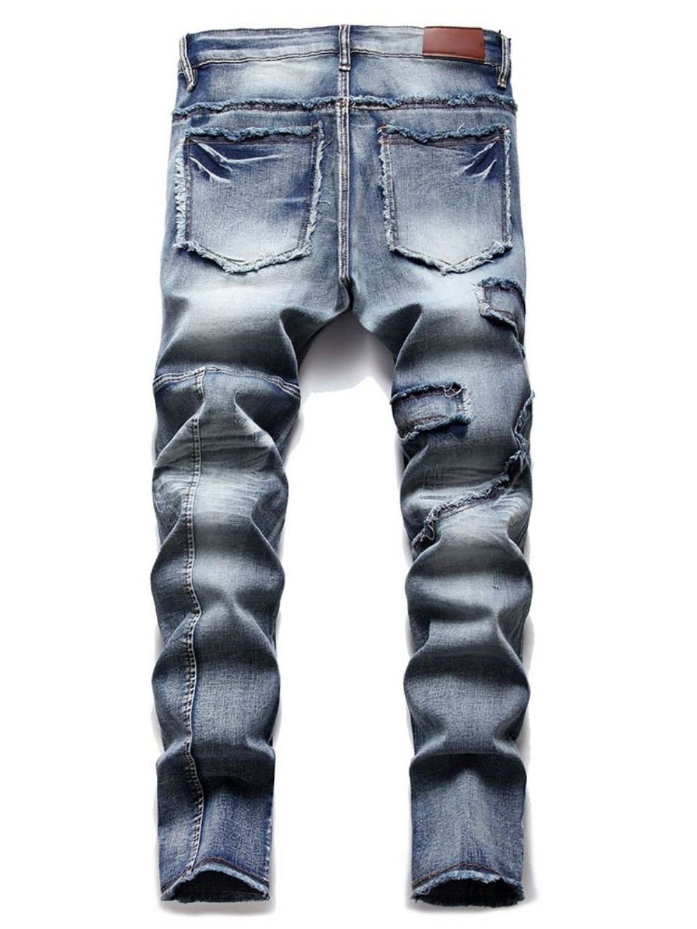 Mode Herenjeans Met Halfhoge Taille En Kleurblokken