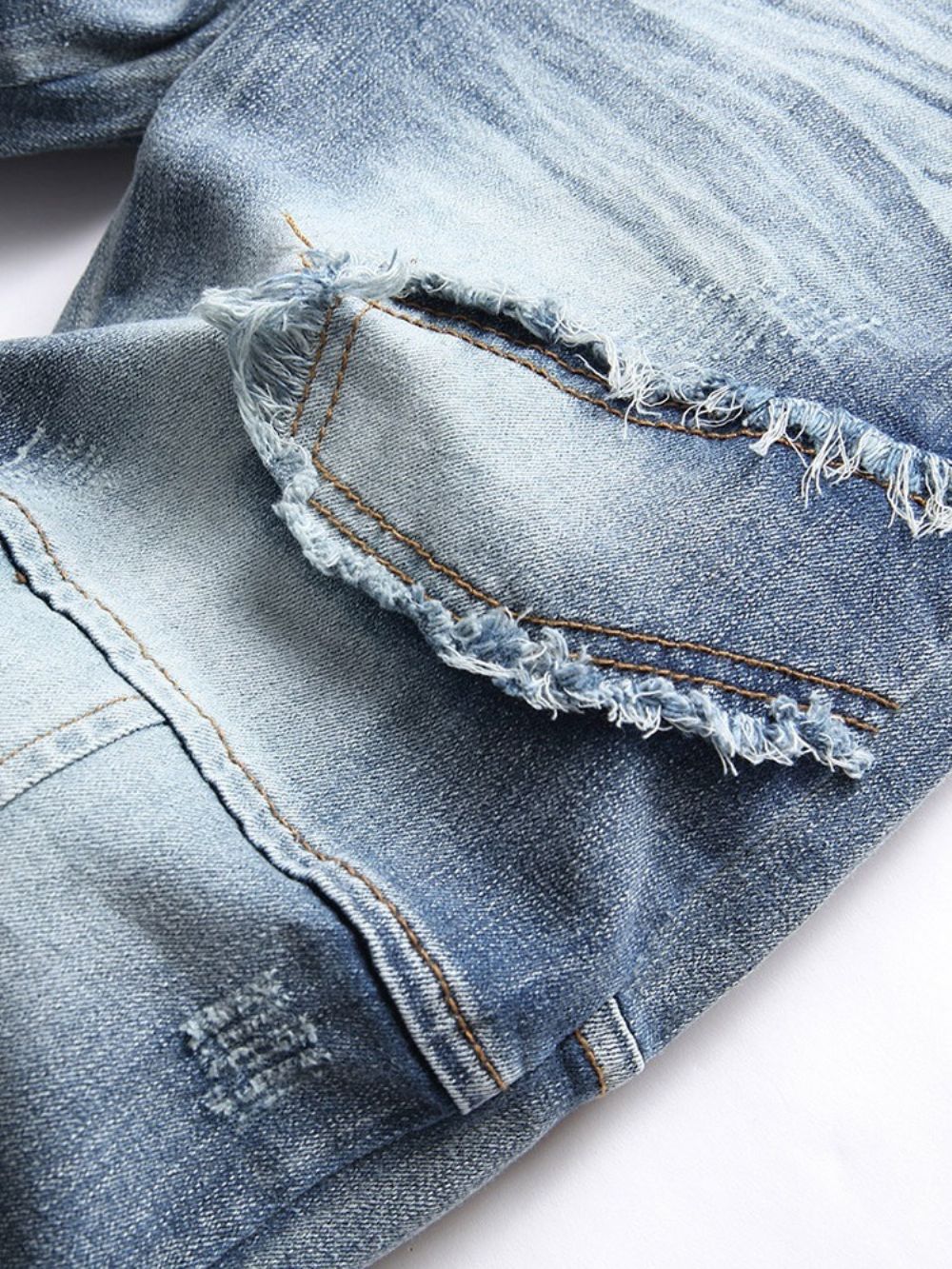 Mode Herenjeans Met Halfhoge Taille En Kleurblokken