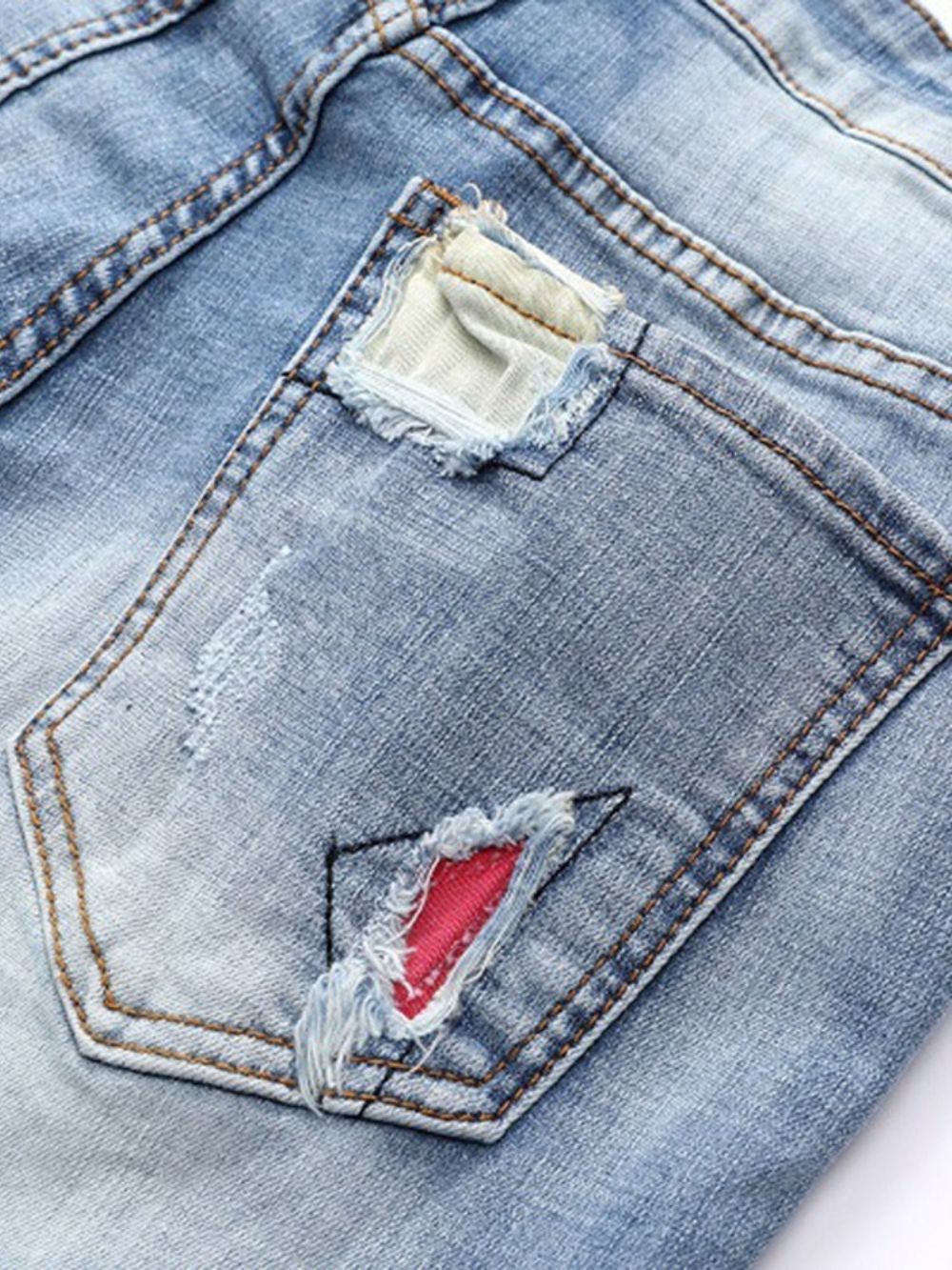 Mode Jeans Heren Met Kleurvlakken En Patchwork