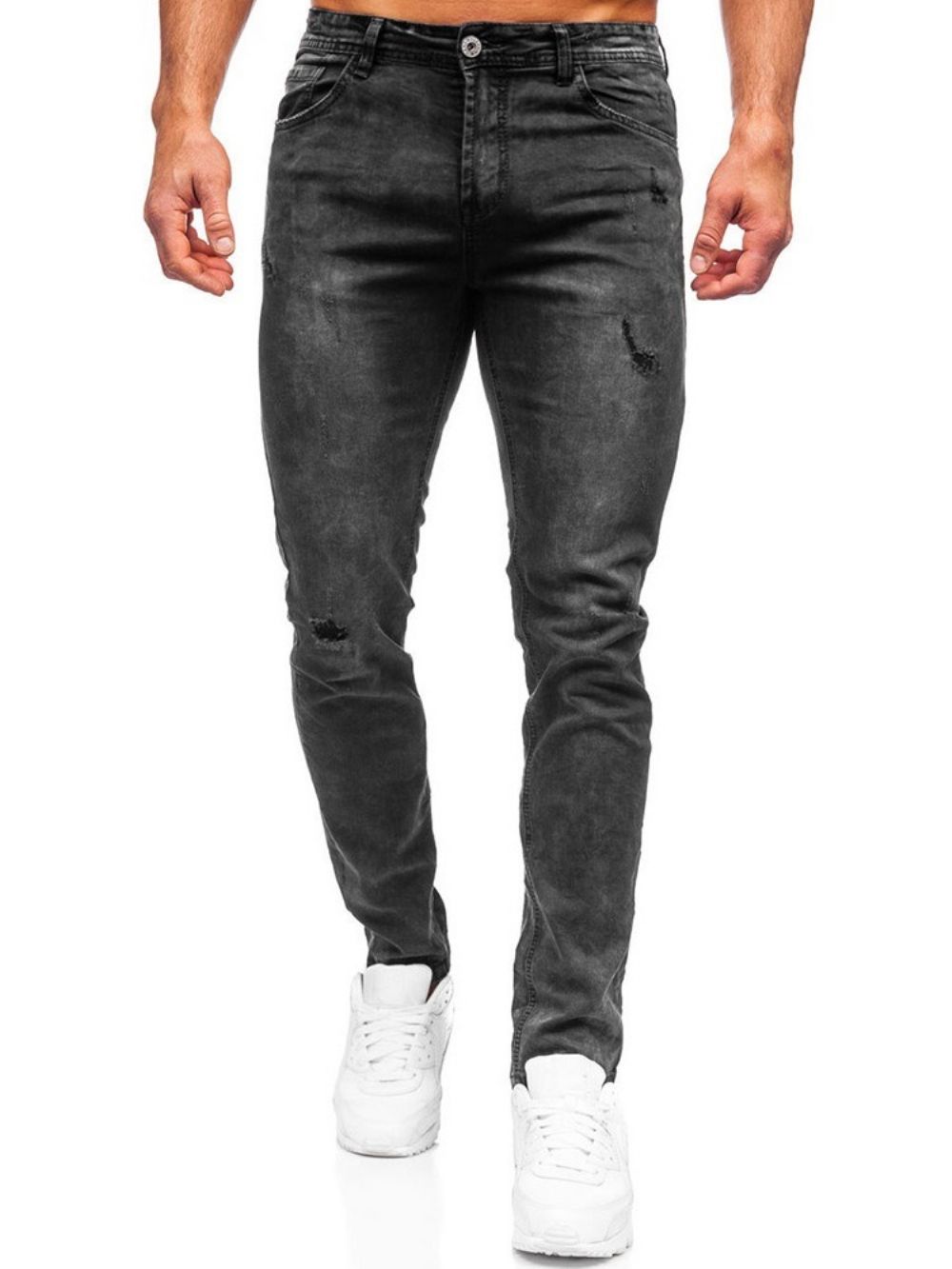 Mode-Jeans Met Kleurblokzak En Rits