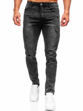 Mode-Jeans Met Kleurblokzak En Rits