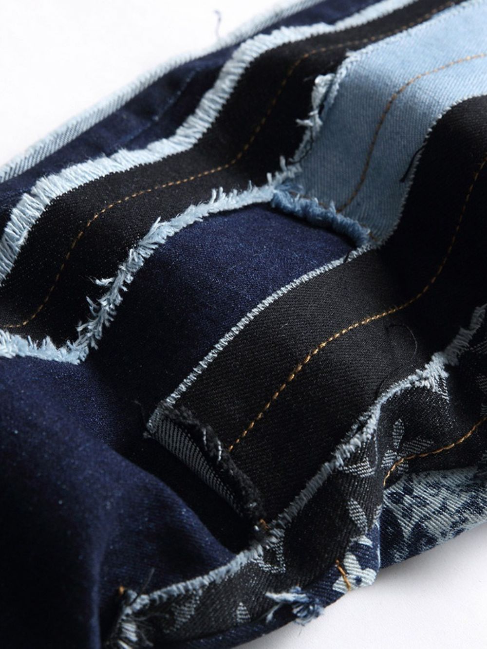 Patchwork Kleurblok Rits Europese Jeans