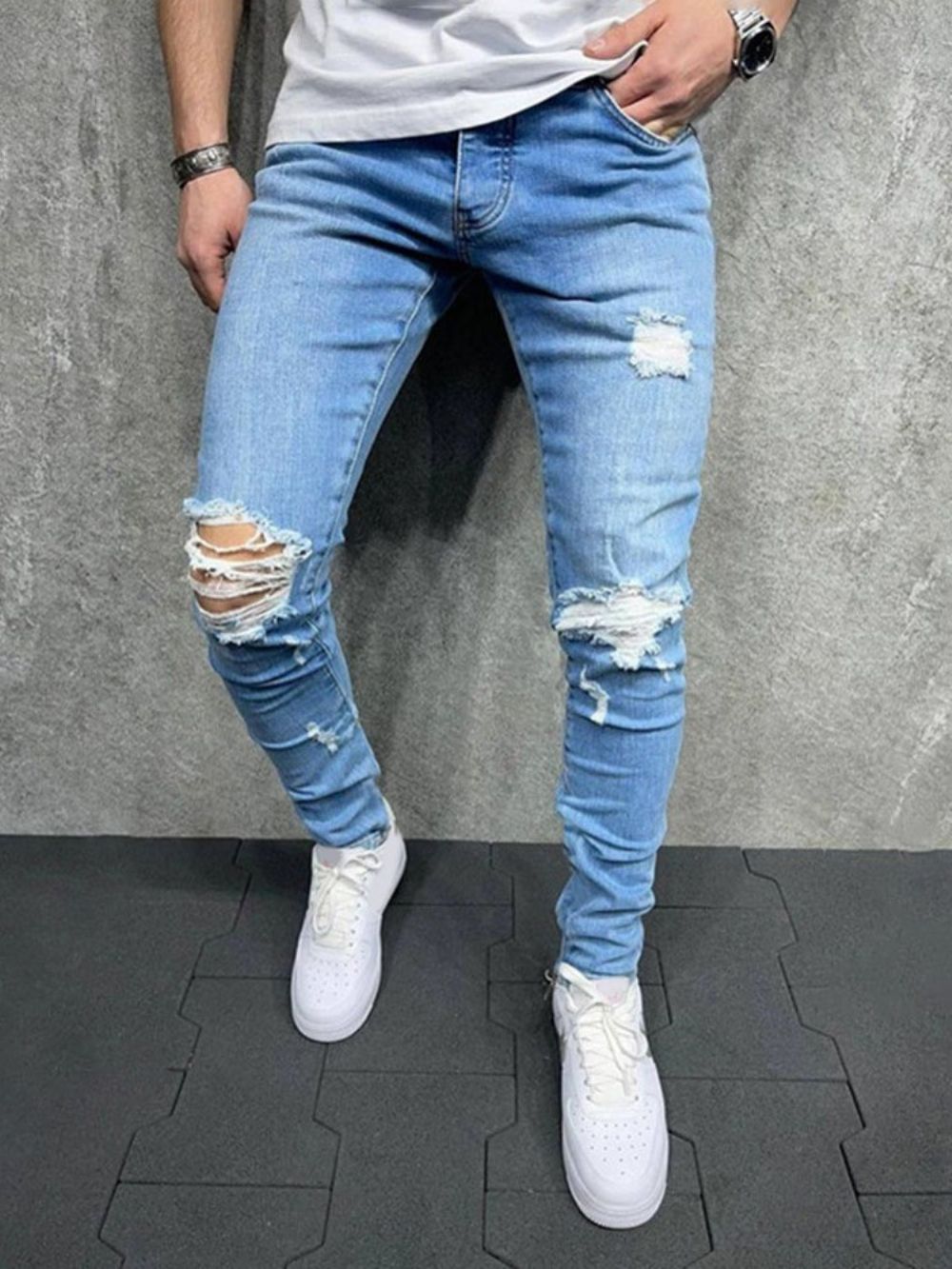 Pocket Potlood Broek Rits Volledige Lengte Casual Jeans Heren