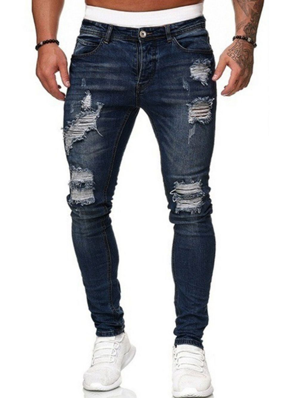 Potlood Broek Effen Gat Midden Taille Europese Mode-Jeans