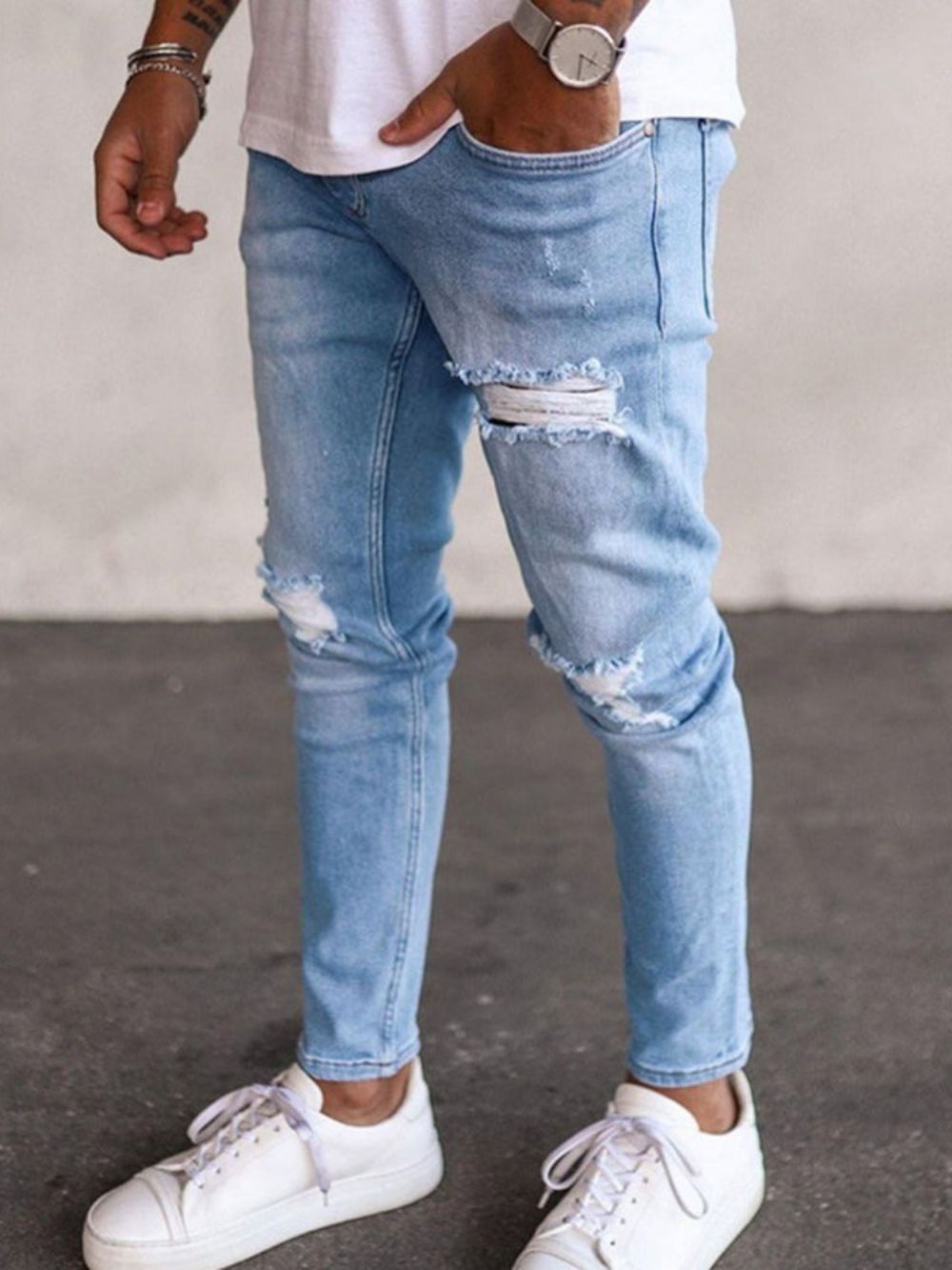 Potlood Broek Gat Casual Europese Rits Jeans