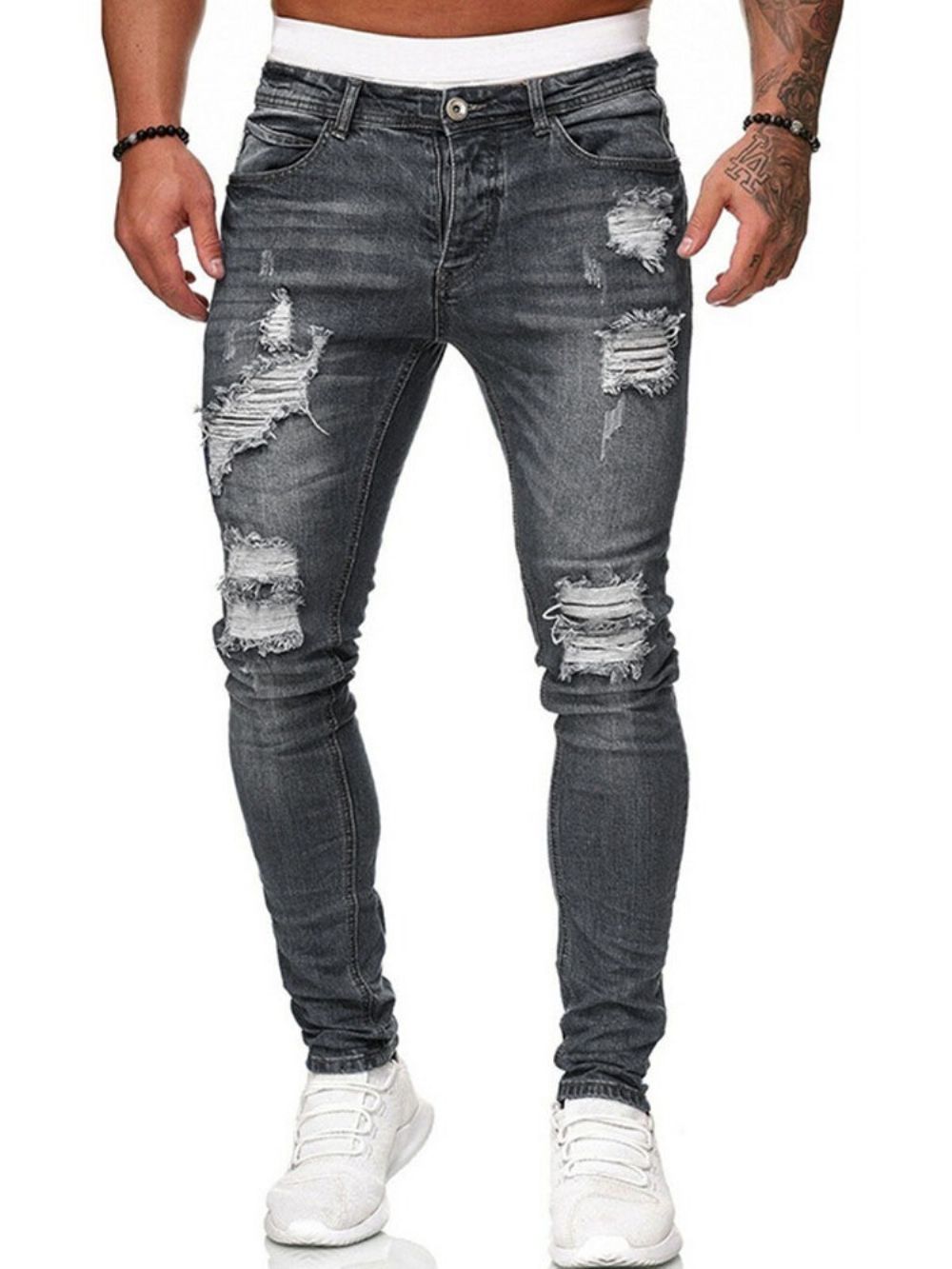 Potlood Broek Gat Midden Taille Rits Herenjeans