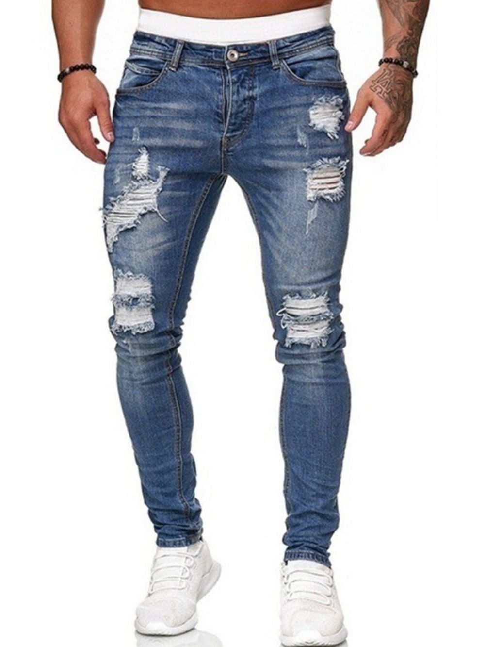 Potlood Broek Gat Midden Taille Rits Herenjeans