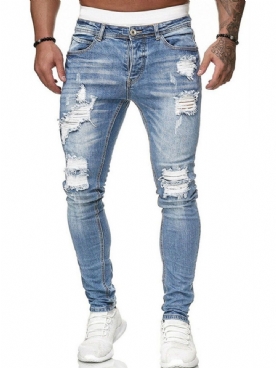 Potlood Broek Gat Midden Taille Rits Herenjeans