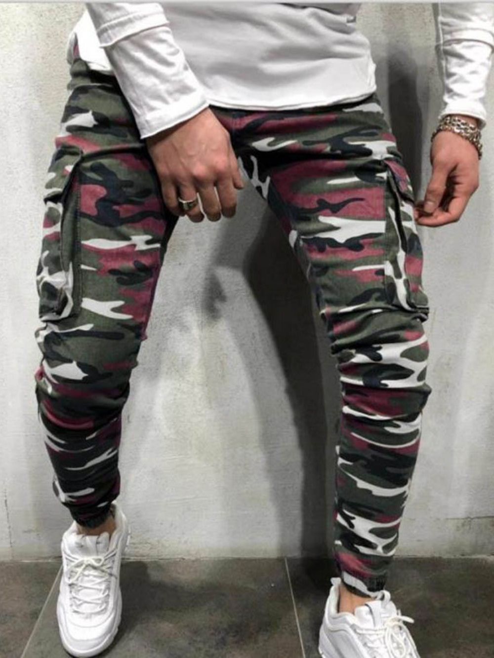 Potloodbroek Camouflage Zak Rits Casual Jeans Heren