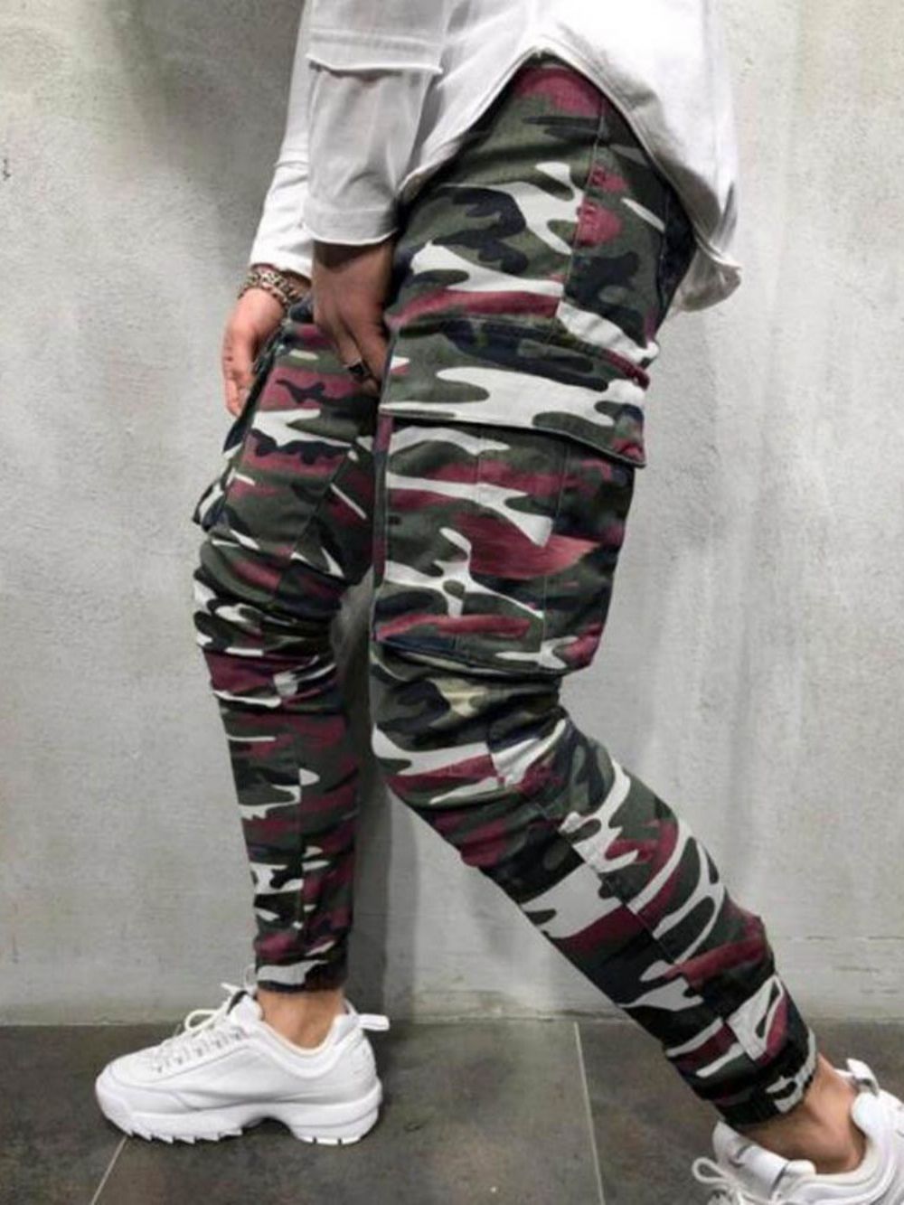 Potloodbroek Camouflage Zak Rits Casual Jeans Heren