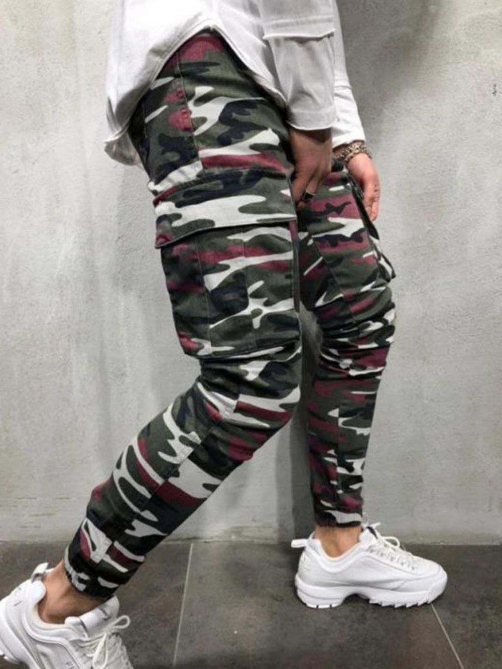 Potloodbroek Camouflage Zak Rits Casual Jeans Heren