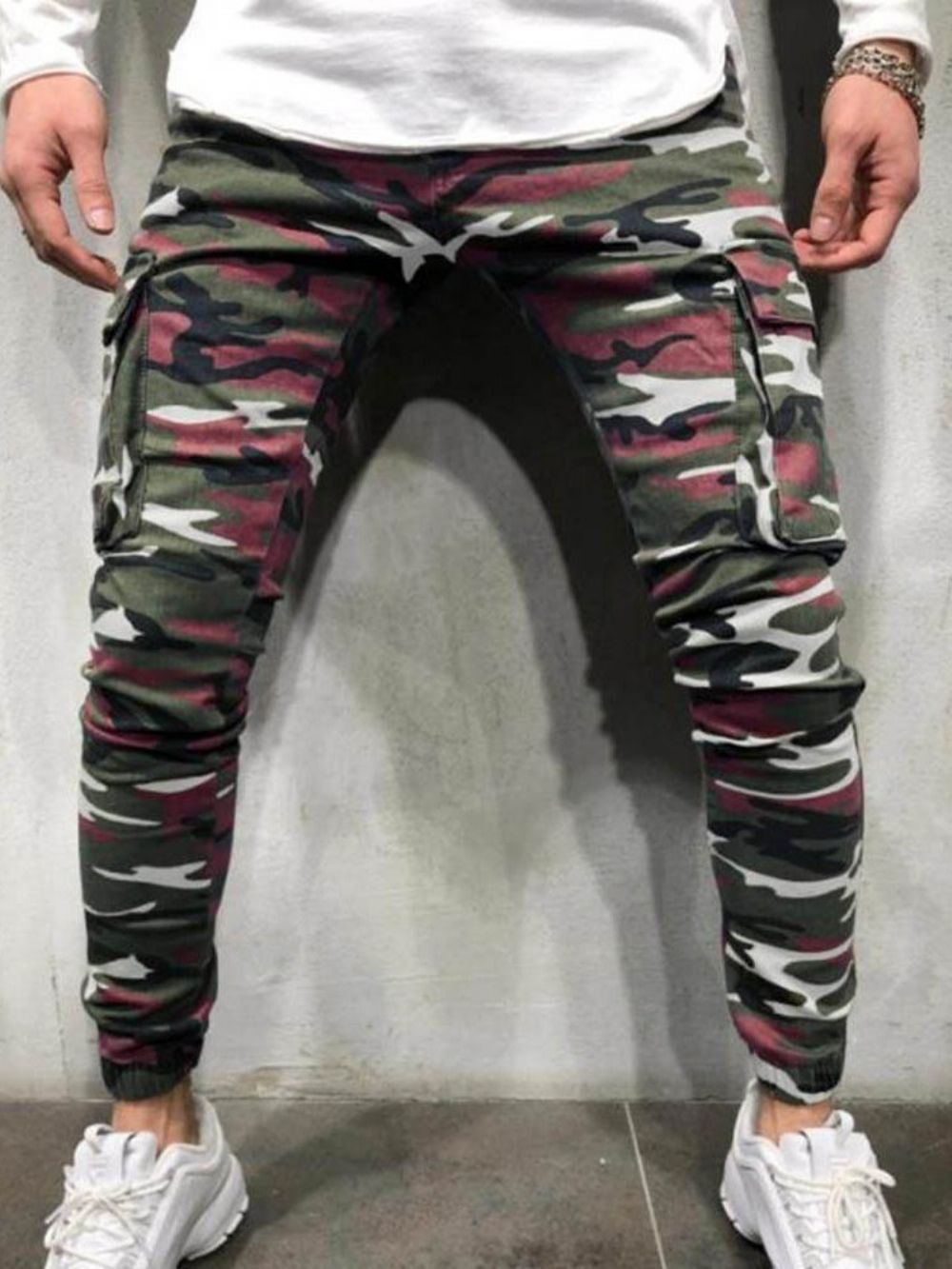 Potloodbroek Camouflage Zak Rits Casual Jeans Heren