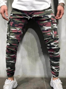 Potloodbroek Camouflage Zak Rits Casual Jeans Heren