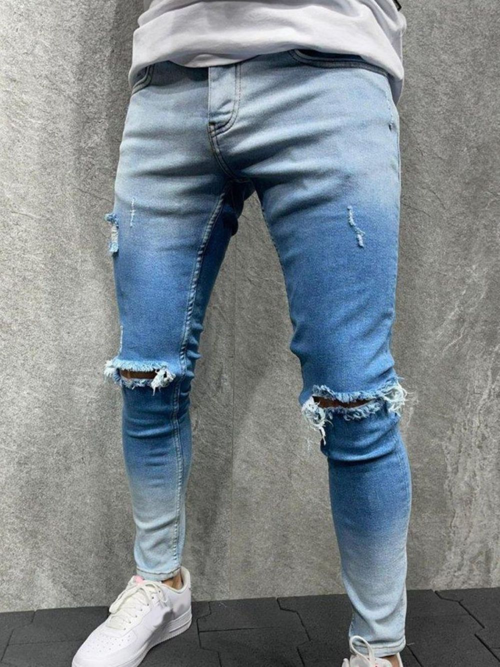 Potloodbroek Casual Herenjeans Met Gradiënt Rits