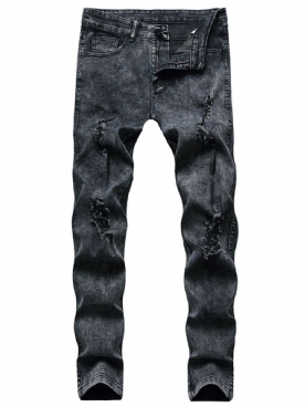 Potloodbroek Effen Gat Midden Taille Jeans