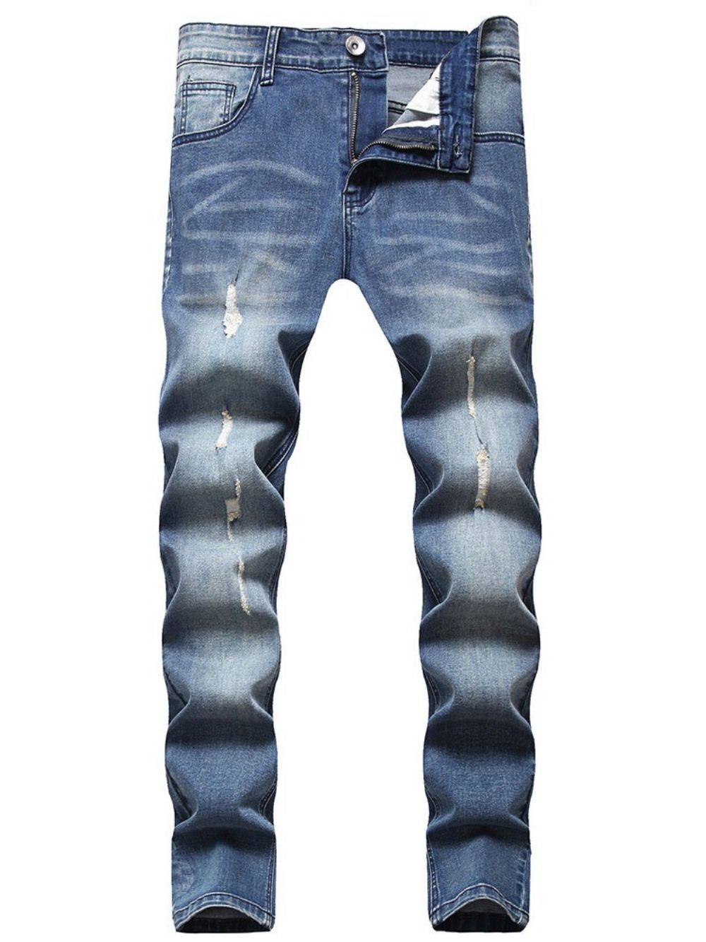 Potloodbroek Effen Gedragen Europese Casual Jeans Met Middelhoge Taille