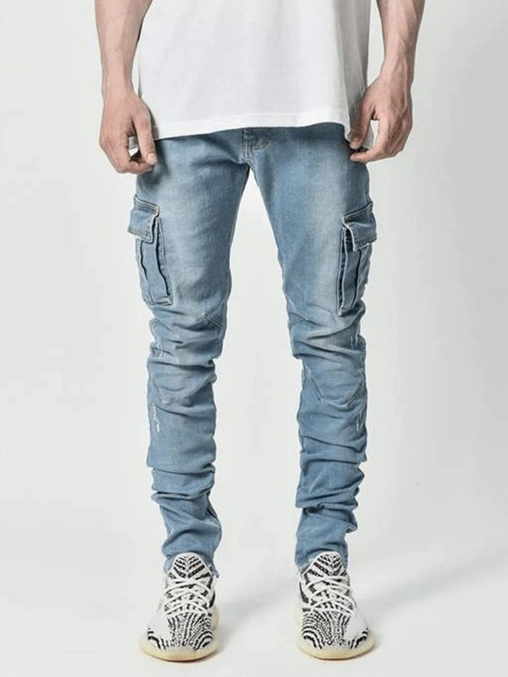 Potloodbroek Effen Zak Mid-Taille Casual Herenjeans